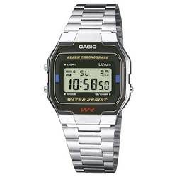 Casio Chronograph Armbanduhr A163WA-1QES (L x B x H) 36.8 x 33 x 9.1 mm Silber Gehäusematerial=Edelstahl Material