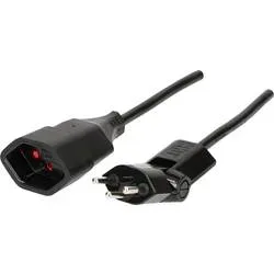 Max Hauri 129051 Strom Verlängerungskabel 10 A Schwarz 1.00 m