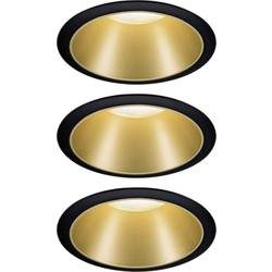 Paulmann Cole Coin 93404 Einbauleuchte 3er Set 2021 Energieeffizienzklasse: n.rel 6 W Warmweiß Schwarz, Gold