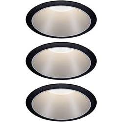 Paulmann 93408 Cole Coin Einbauleuchte 3er Set LED LED 18 W Schwarz, Silber
