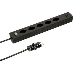 Max Hauri 162220 Steckdosenleiste mit Schalter Schwarz CH-Stecker 1 St.