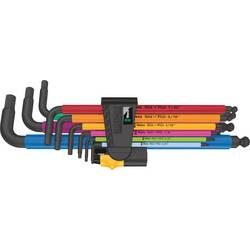 Wera 950/9 Hex-Plus Multicolour Imperial 2 Innen-Sechskant Winkelschraubendreher-Set 1/4 Zoll, 3/16 Zoll, 1/8 Zoll, 5/64