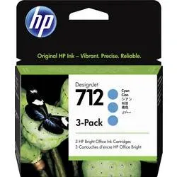 HEWLETT PACKARD, HEWLETT PACKARD - HP Tintenpatrone 712 cyan 3ED77A DesignJet T230/250/630 3 Stück, One Size