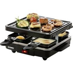 DOMO Just us DO9147G Raclette Grillfunktion, Antihaftbeschichtung, Kontrollleuchte, 4 Pfännchen Schwarz