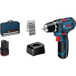 Bosch Professional Akku-Bohrschrauber GSR 12V-15 Set 2x2,0Ah, GAL12V-20, Zubehör 25tlg,Tasche 060186810H