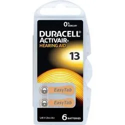 Duracell Hörgerätebatterie ZA13 1.45 V 6 St. 290 mAh Zink-Luft Activair 13