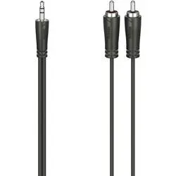 Hama -  Kabel Audio 3,5-2x RCA Schwarz 1,5m, 1,5 Meter