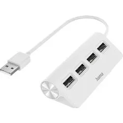 Hama -  Hub USB-A 2.0 4x Ports 480 Mbit/s Weiß, Weiss