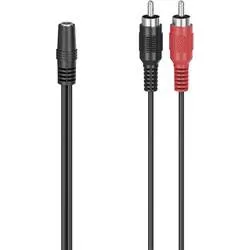 hama 00205186 Audio-Adapter, 2 Cinch-Stecker - 3,5-mm-Klinken-Kupplung Stereo