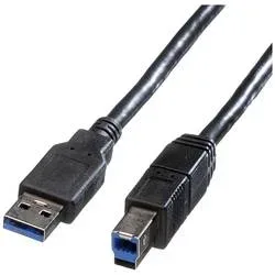 Roline, ROLINE USB-A-B, Datenkabel 11.02.8871 Black, ST/ST, 3.2 Gen1 3m