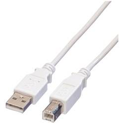 VALUE USB 2.0 Kabel, Typ A-B, weiß, 4,5 m