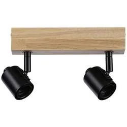 Paulmann Arvid 66771 Wandstrahler E27 Schwarz, Holz (hell)