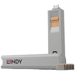 LINDY -  Schnittstellenblockierung Türblockierschlüssel USB Typ-C 4 Stück(e), Orange