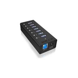 ICY BOX, ICY BOX 7 Port Hub USB 3.0 IB-AC618 robust alluminium black
