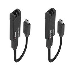 LINDY USB-Verlängerung über Glasfaserkabel USB 3.2 Gen2 USB-C® Stecker, LC-Duplex Buchse Schwarz 43312