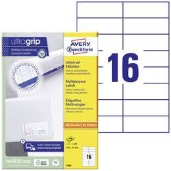 AVERY Zweckform, AVERY ZWECKFORM Universal-Etiketten 105x37mm 3484 weiss 1600 Stk./100 Blatt