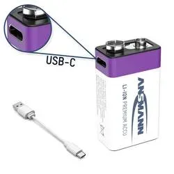 ANSMANN, Ansmann Li-Ion Akku E-9V Usb-C