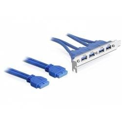 Delock 2 x USB 3.0 19-pin - 4 x USB 3.0-A PC-Slotblech 1 St.