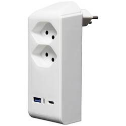 Brennenstuhl 1508342212 Zwischensteckdose mit USB Weiß