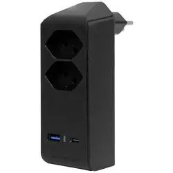 Brennenstuhl 1508342202 Zwischensteckdose mit USB Schwarz