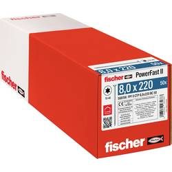 Fischer 568156 PowerFast II Senk-Holzschraube 8 mm 220 mm Innenvielzahn Stahl galvanisch verzinkt 50 St.