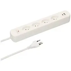Max Hauri 165433 Steckdosenleiste mit Schalter Weiß CH-Stecker 1 St.