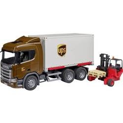 Bruder, Scania Super 560R Logistik LKW mit Mitnahmestapler, Modellfahrzeug