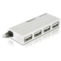 DeLock - USB 2.0 external 4-port HUB 480 Mbit/s Weiß, Weiss