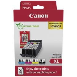 Canon, Canon Tintenpatrone "CLI-581XL BK/C/M/Y Tinte mit hoher Reichweite + Fotopapier Value Pack"