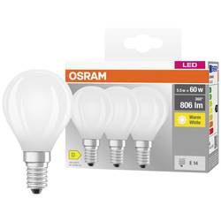 OSRAM HOMELIGHTING 4058075592599 LED EEK D (A - G) E14 Tropfenform 5.5 W = 60 W Warmweiß (Ø x H) 45 mm x 45 mm 3 St.
