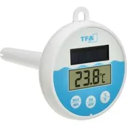TFA Dostmann Digitales Solar-Poolthermometer Poolthermometer Weiß, Türkis 30.1068.02