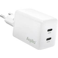 Aqiila W2 USB Ladegerät 45 W 2x USB-C® USB PD Weiß Innenbereich