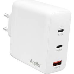 Aqiila W4 USB Ladegerät 120 W 1x USB-A, 2x USB-C® USB PD, Quick Charge 3.0, QC 4+ Weiß Innenbereich