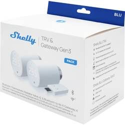 Shelly Shelly BLU TRV Heizkörperthermostat 2-er Pack Gateway, Heizkörperthermostat Bluetooth Low Energy, Wi-Fi