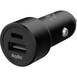 Aqiila CC2 Ladeadapter 32 W 1x USB-A, 1x USB-C® Quick Charge 3.0, USB PD Schwarz KFZ, LKW USB Power Delivery (USB-PD),