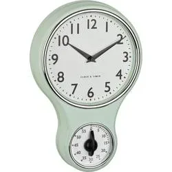 TFA Dostmann 60.3073.20 Quarz, Mechanisch Wanduhr 19.6 cm x 5.8 cm x 30 cm Mint, Grün