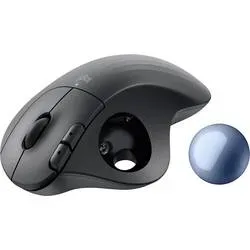 Logitech, LOGITECH ERGO M575S Maus, Kabellos, 2000 dpi, Optisch mit Leuchtdioden, Grafit + Blaue Kugel