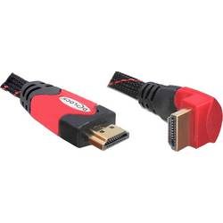 Delock HDMI Anschlusskabel HDMI-A Stecker 5 m Schwarz, Rot 82688 Rund, 4K UHD, vergoldete Steckkontakte, verdrillt
