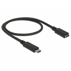 Delock USB-C® Kabel USB-C® Stecker, USB-C® Buchse 0.50 m Schwarz 85532