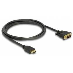 Delock HDMI / DVI Anschlusskabel HDMI-A Stecker, DVI-D 24+1pol. Stecker 1.5 m Schwarz 85653 dreifach geschirmt,