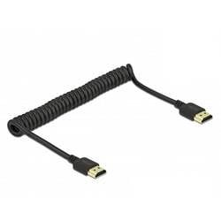 Delock HDMI Anschlusskabel HDMI-A Stecker 1.5 m Schwarz 84967 4K UHD, vergoldete Steckkontakte, dreifach geschirmt,