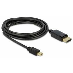 Delock Mini-DisplayPort / DisplayPort Anschlusskabel Mini DisplayPort Stecker, DisplayPort Stecker 3 m Schwarz 82699 4K