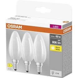 OSRAM HOMELIGHTING 4058075592551 LED EEK D (A - G) E14 Kerzenform 5.5 W = 60 W Warmweiß (Ø x L) 35 mm x 100 mm 3 St.