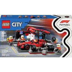 LEGO, 60443 City F1 Boxenstopp mit Boxencrew und Ferrari Flitzer, Konstruktionsspielzeug