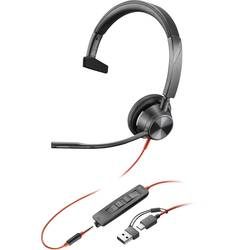 HP Poly Blackwire C3315 On Ear Headset kabelgebunden Mono Schwarz Mikrofon-Rauschunterdrückung, Noise Cancelling