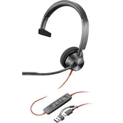HP Poly Blackwire C3310-M On Ear Headset kabelgebunden Mono Schwarz Mikrofon-Rauschunterdrückung, Noise Cancelling