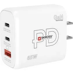 Skross Power Charger 65W PD GaN US USB Ladegerät 65 W 1x USB-A, 2x USB-C® USB PD Weiß Innenbereich