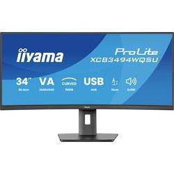 Iiyama ProLite XCB3494WQSU-B1 LED-Monitor EEK F (A - G) 86.4 cm (34 Zoll) 3440 x 1440 Pixel 21:9 0.4 ms DisplayPort VA