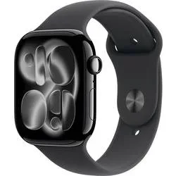 Apple - Smartwatch, AW Series 11GPS46mmJet Black Aluminium Case with Black Sport Band - M/L, 46mm