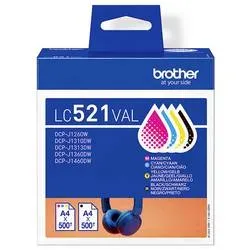 Brother, BROTHER Valuepack Tinte CMYBK LC-521VAL DCP-J1360DW 500 Seiten